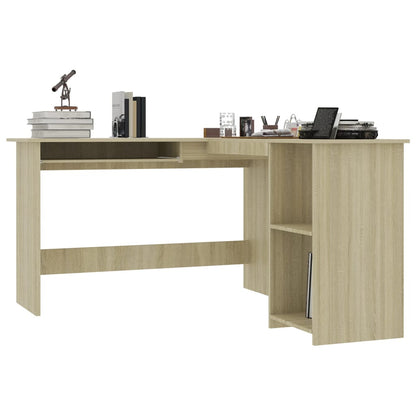 Corner desk L-shaped 120x140x75cm processed wood sonoma oak color