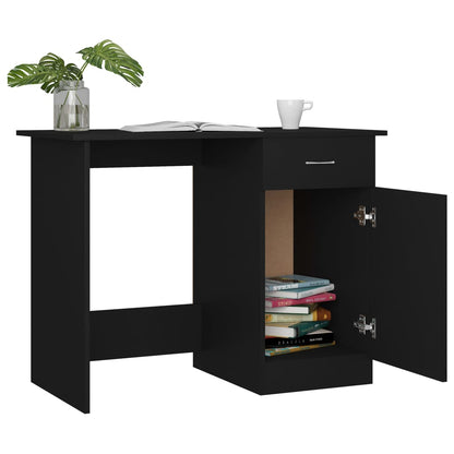 Bureau 100x50x76 cm bewerkt hout zwart