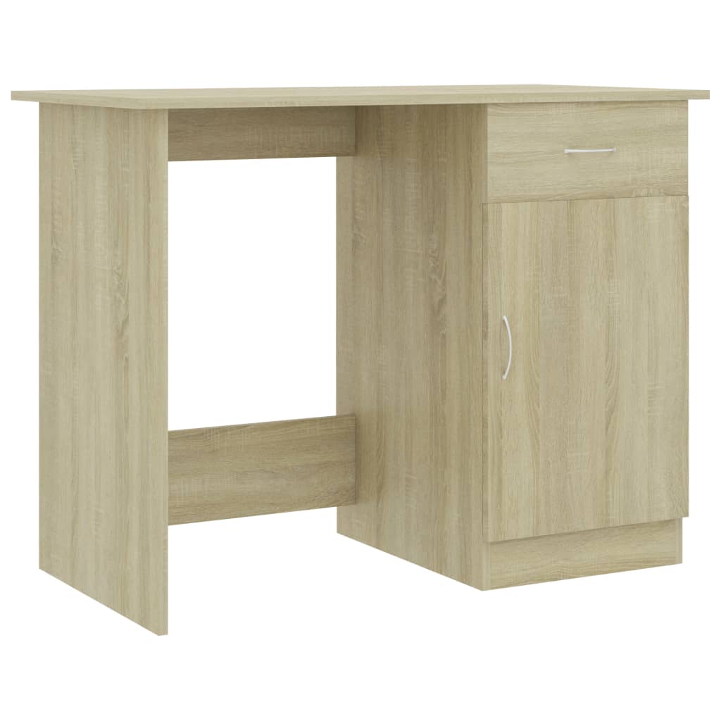 Bureau 100x50x76 cm bewerkt hout sonoma eikenkleurig