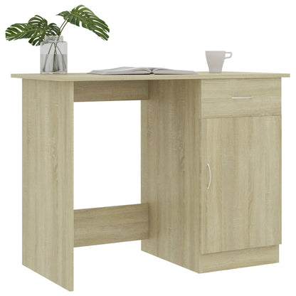 Bureau 100x50x76 cm bewerkt hout sonoma eikenkleurig