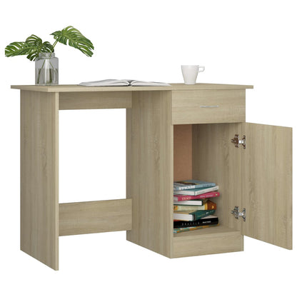 Bureau 100x50x76 cm bewerkt hout sonoma eikenkleurig
