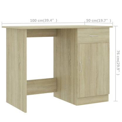 Bureau 100x50x76 cm bewerkt hout sonoma eikenkleurig