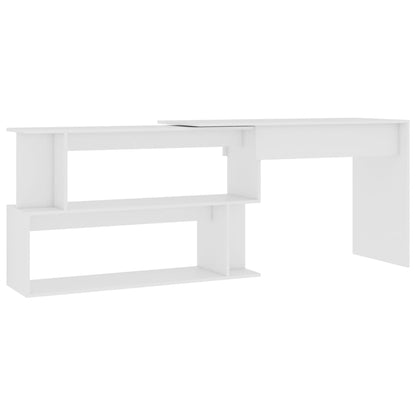 Corner desk 200x50x76 cm processed wood white