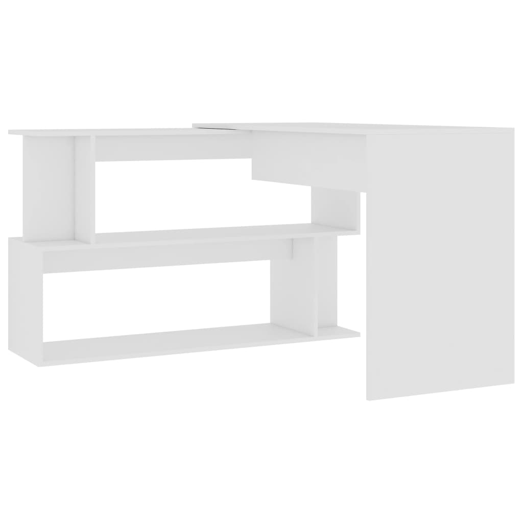 Corner desk 200x50x76 cm processed wood white