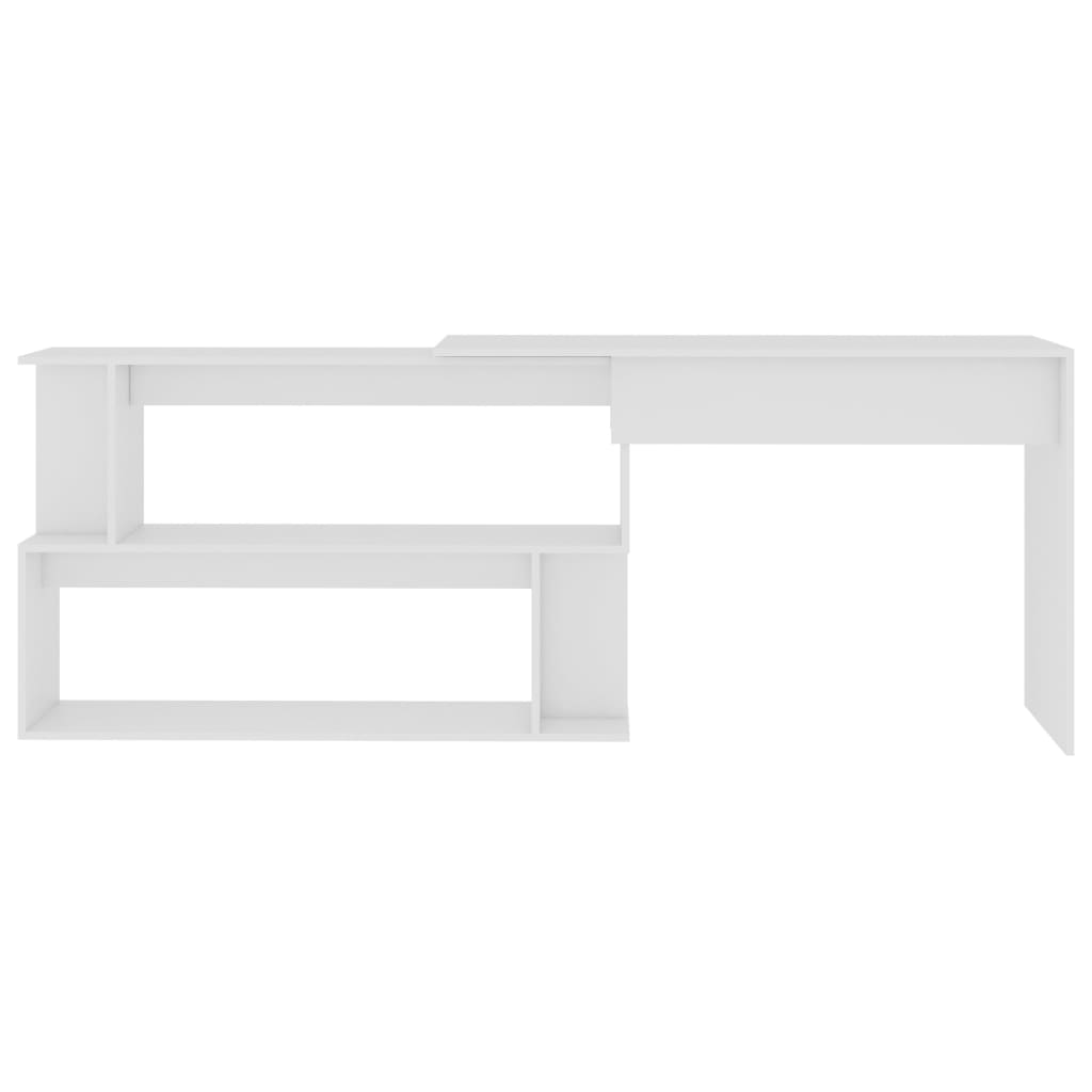 Corner desk 200x50x76 cm processed wood white