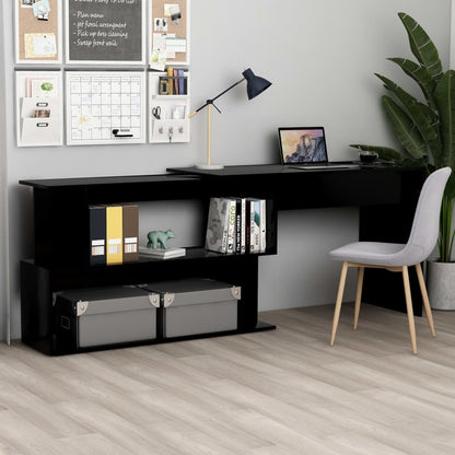 Corner desk 200x50x76 cm processed wood black