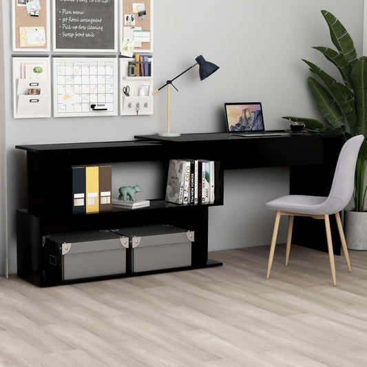 Corner desk 200x50x76 cm processed wood black