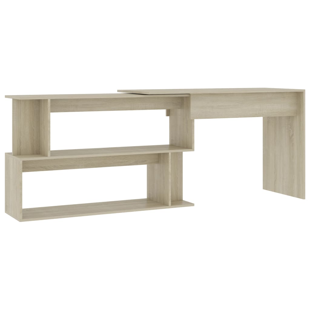 Hoekbureau 200x50x76 cm bewerkt hout sonoma eikenkleurig