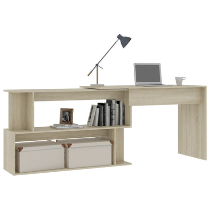 Hoekbureau 200x50x76 cm bewerkt hout sonoma eikenkleurig