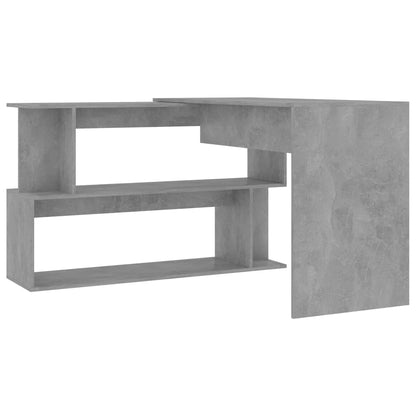 Corner desk 200x50x76 cm processed wood concrete gray
