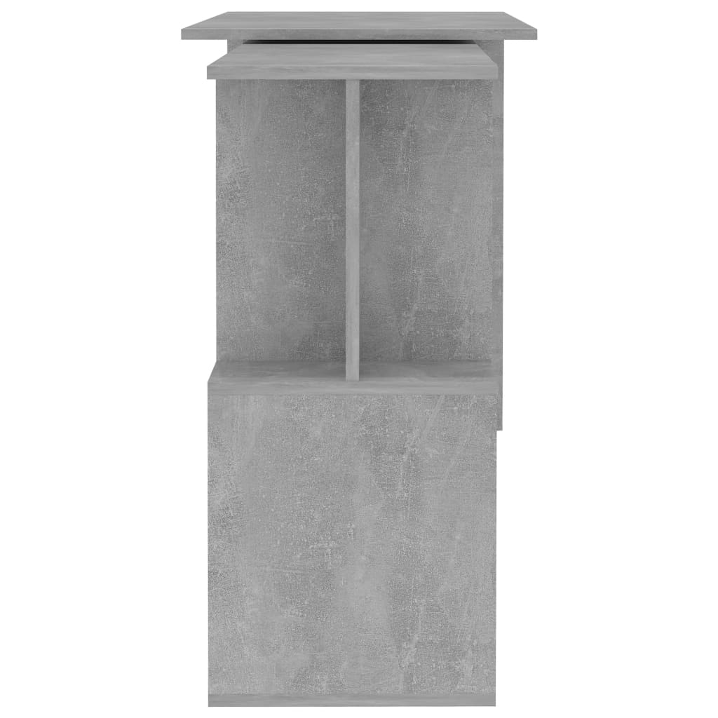 Corner desk 200x50x76 cm processed wood concrete gray
