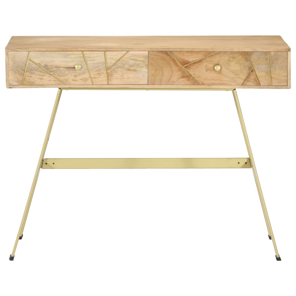 Writing desk with drawers 100x55x75 cm solid mango wood