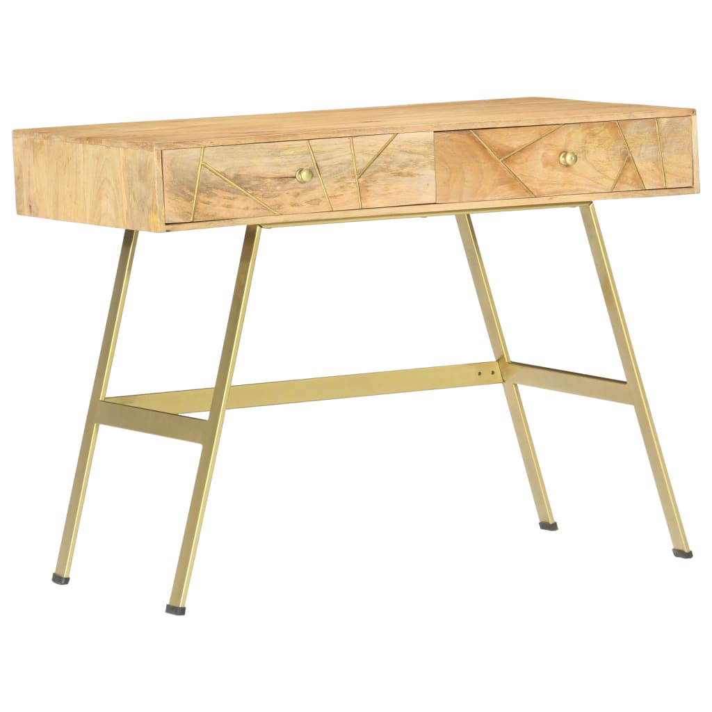 Writing desk with drawers 100x55x75 cm solid mango wood