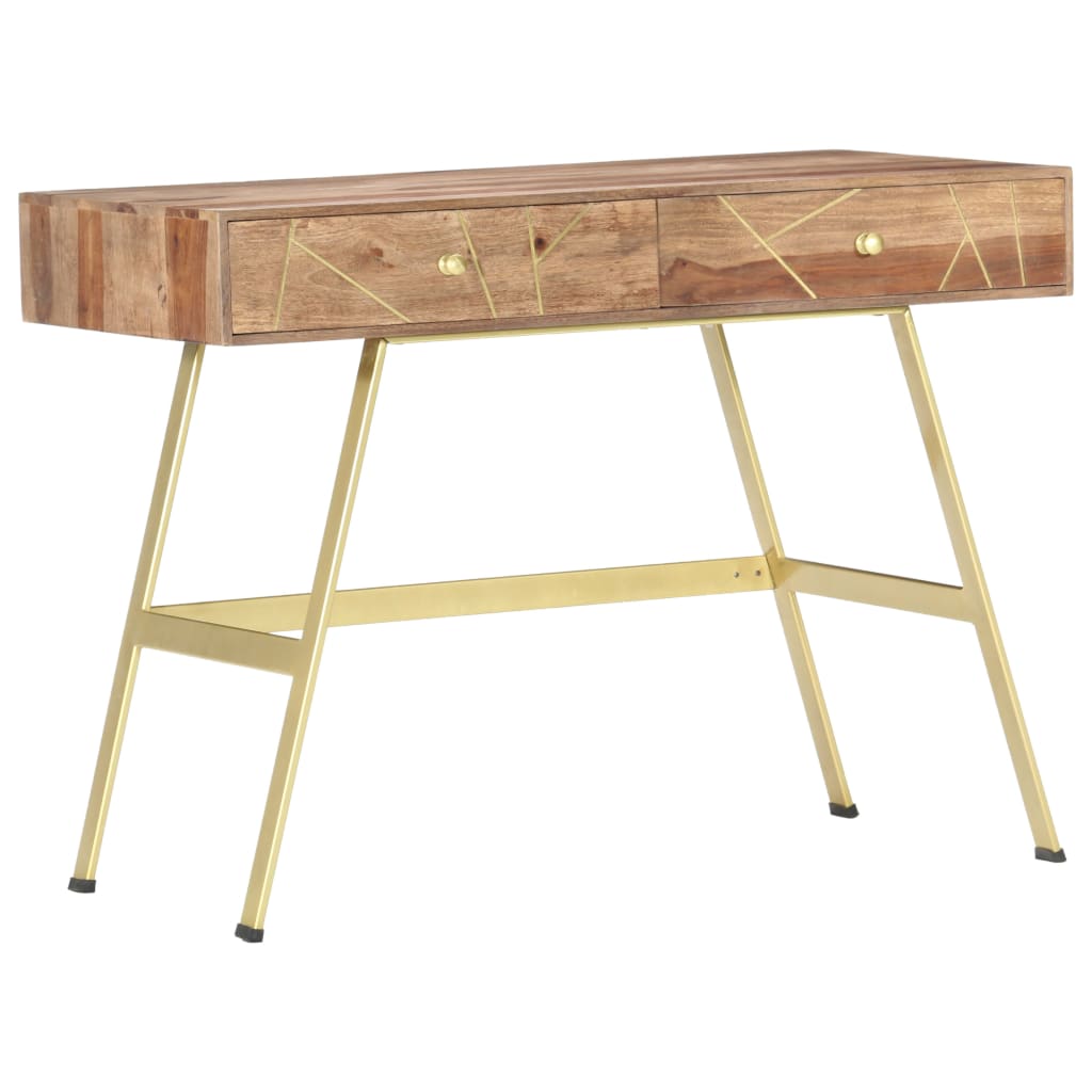 Writing desk with drawers 100x55x75 cm solid sheesham wood