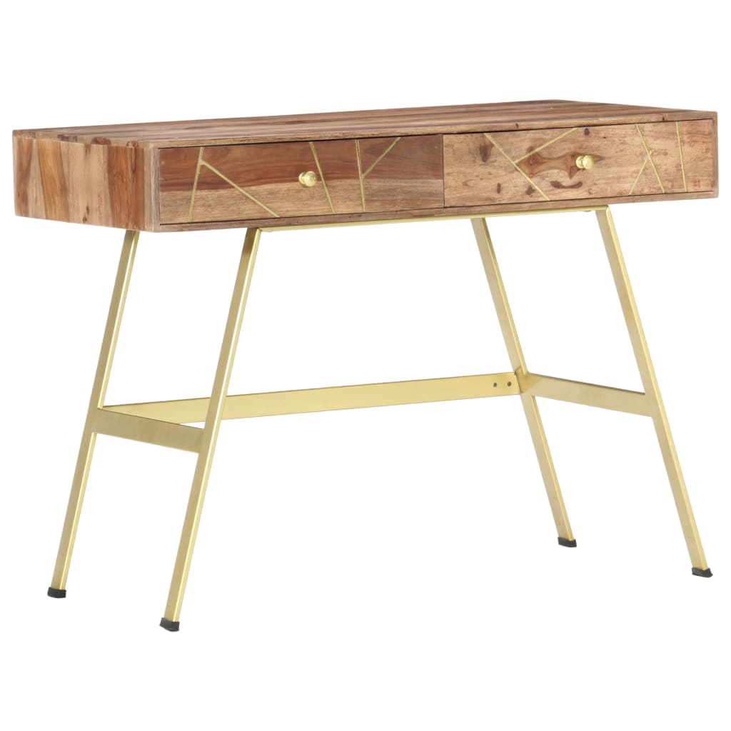 Writing desk with drawers 100x55x75 cm solid sheesham wood