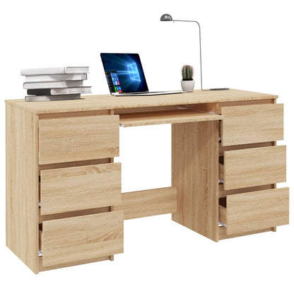 Writing desk 140x50x77 cm processed wood sonoma oak color