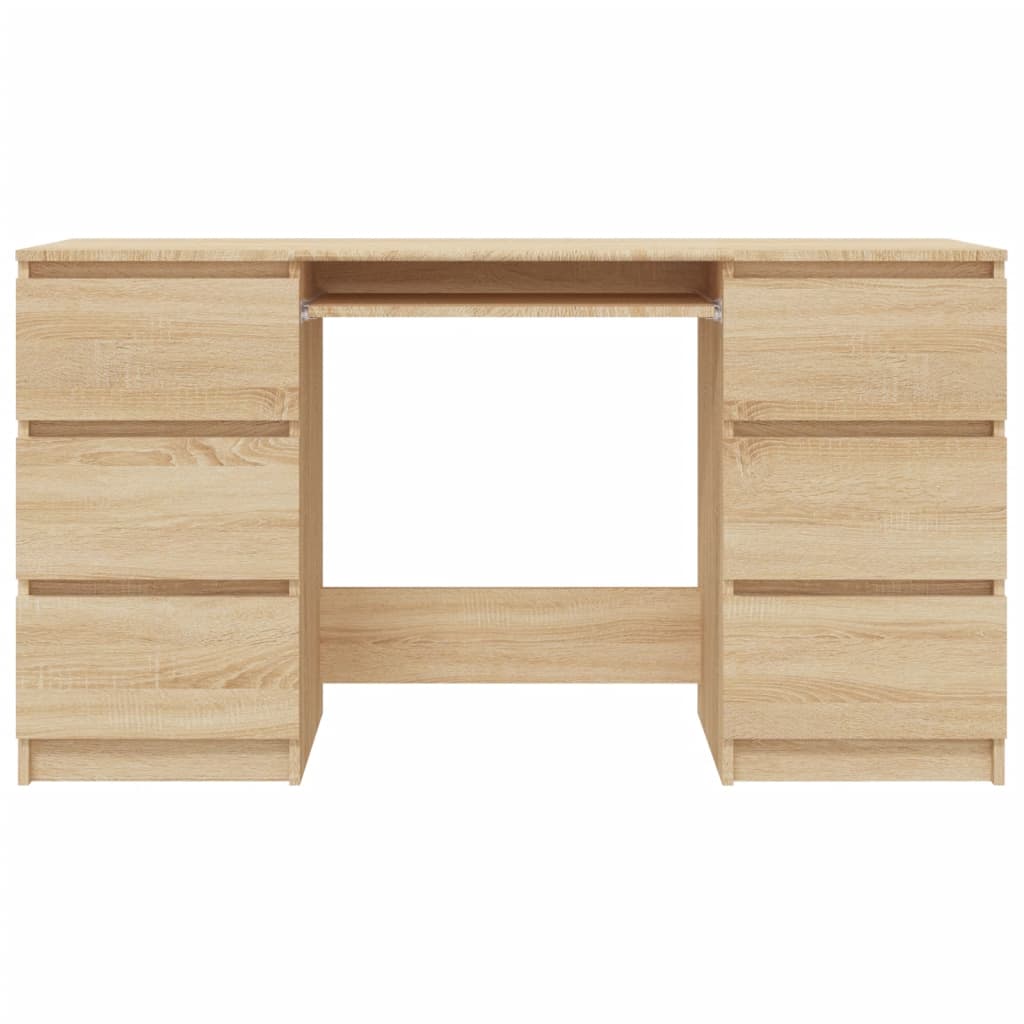 Writing desk 140x50x77 cm processed wood sonoma oak color