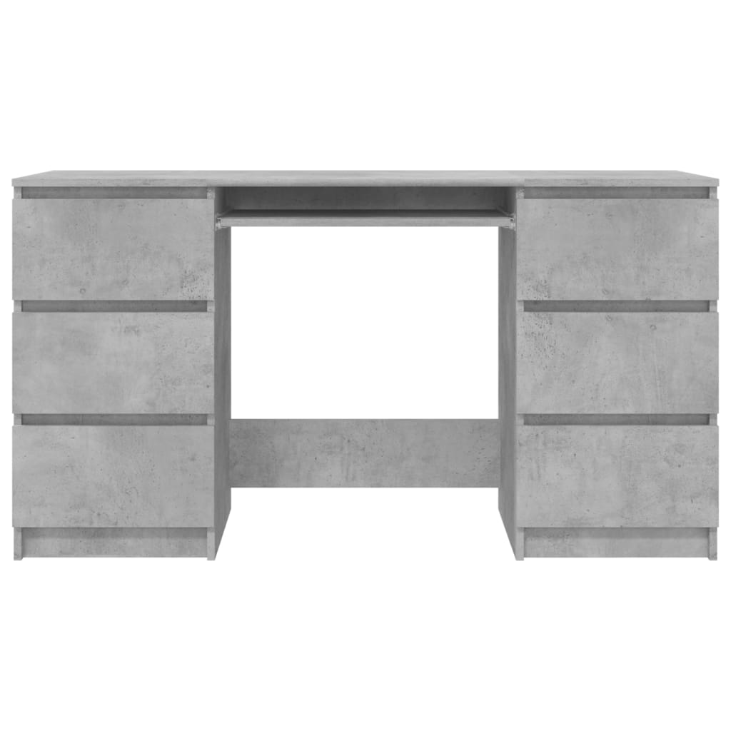 Writing desk 140x50x77 cm processed wood concrete gray