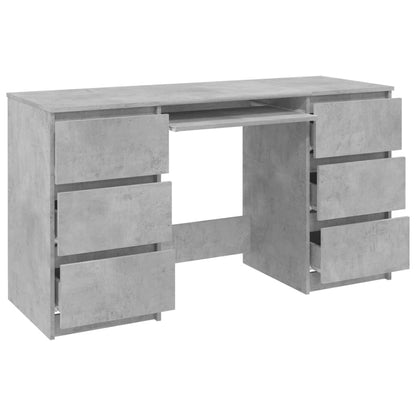 Writing desk 140x50x77 cm processed wood concrete gray