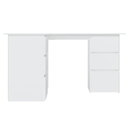 Corner desk 145x100x76 cm processed wood white