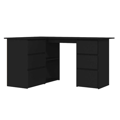 Corner desk 145x100x76 cm processed wood black