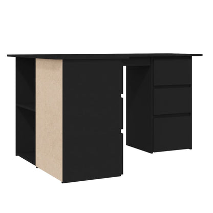 Corner desk 145x100x76 cm processed wood black