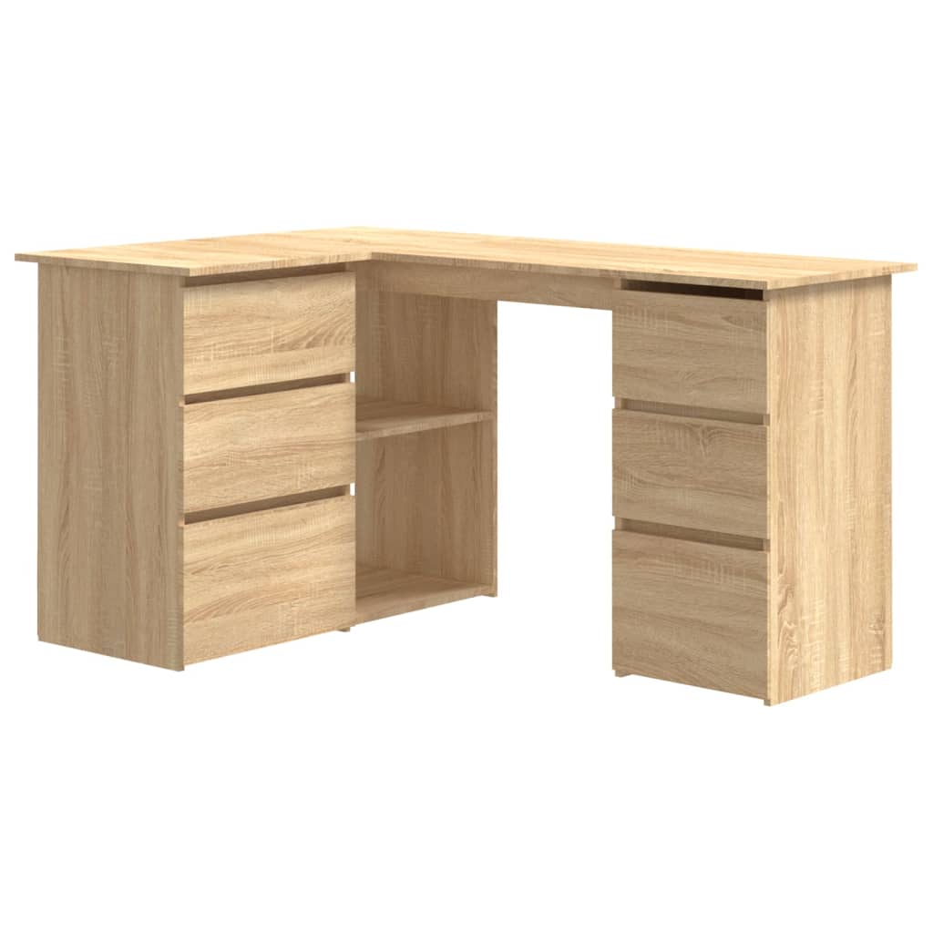 Corner desk 145x100x76 cm processed wood sonoma oak color
