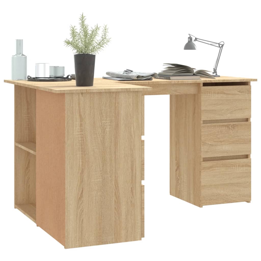 Corner desk 145x100x76 cm processed wood sonoma oak color