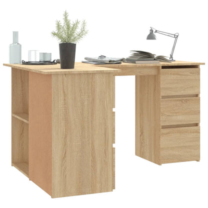 Corner desk 145x100x76 cm processed wood sonoma oak color