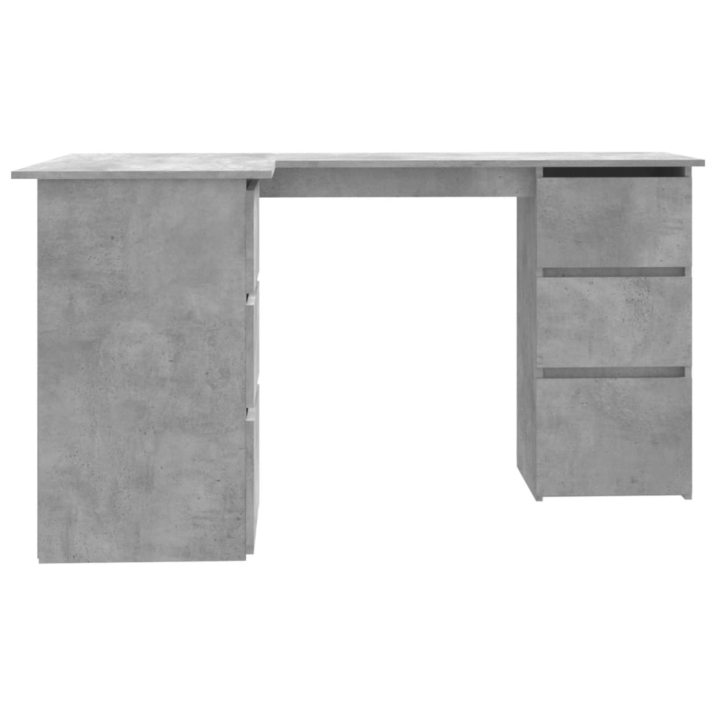 Corner desk 145x100x76 cm processed wood concrete gray