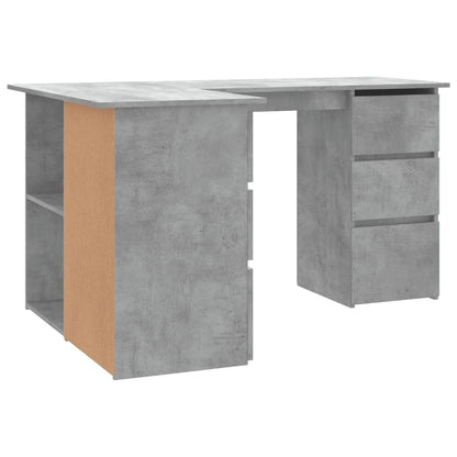 Corner desk 145x100x76 cm processed wood concrete gray