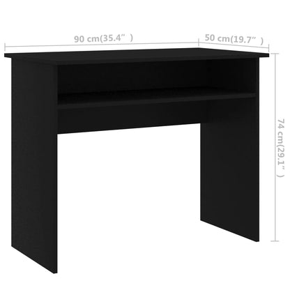 Bureau 90x50x74 cm bewerkt hout zwart
