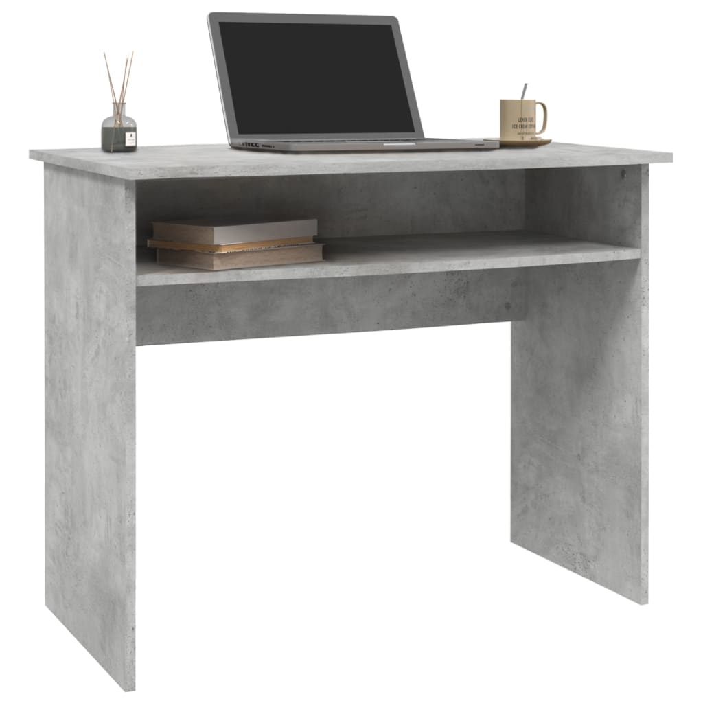 Desk 90x50x74 cm processed wood concrete gray