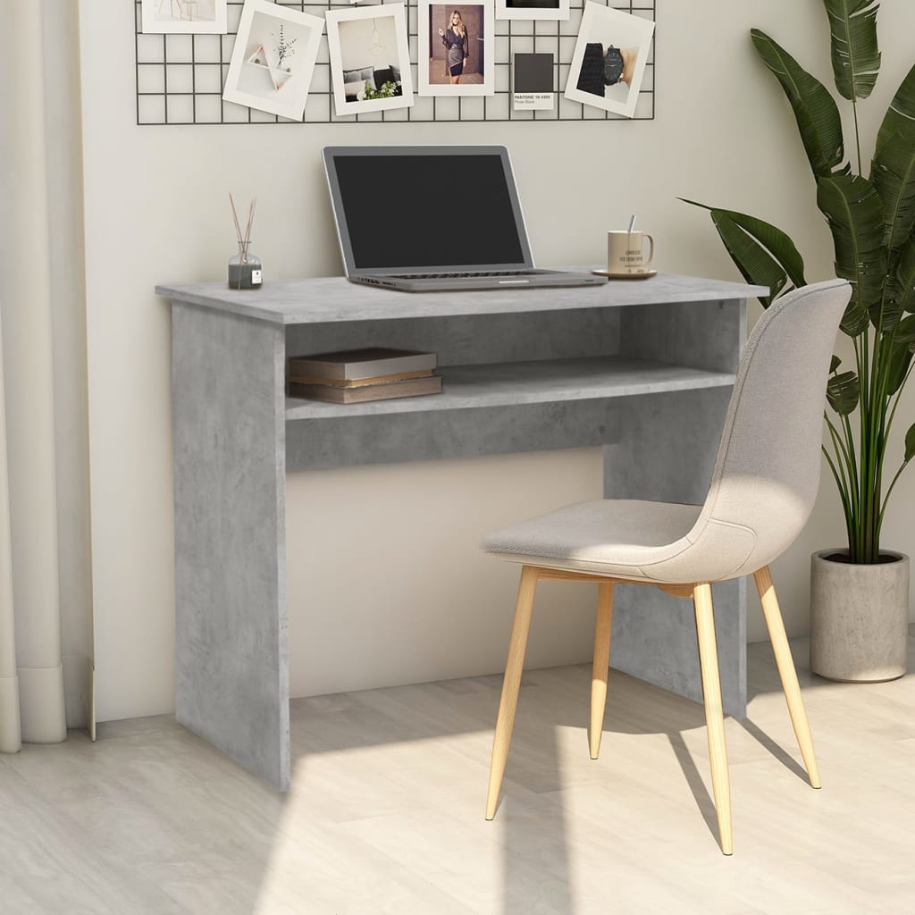 Desk 90x50x74 cm processed wood concrete gray