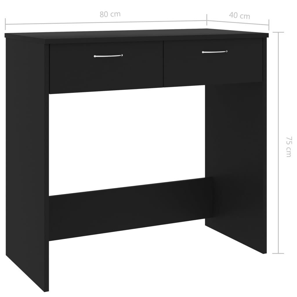Bureau 80x40x75 cm bewerkt hout zwart
