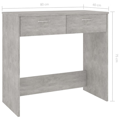 Desk 80x40x75 cm processed wood concrete gray