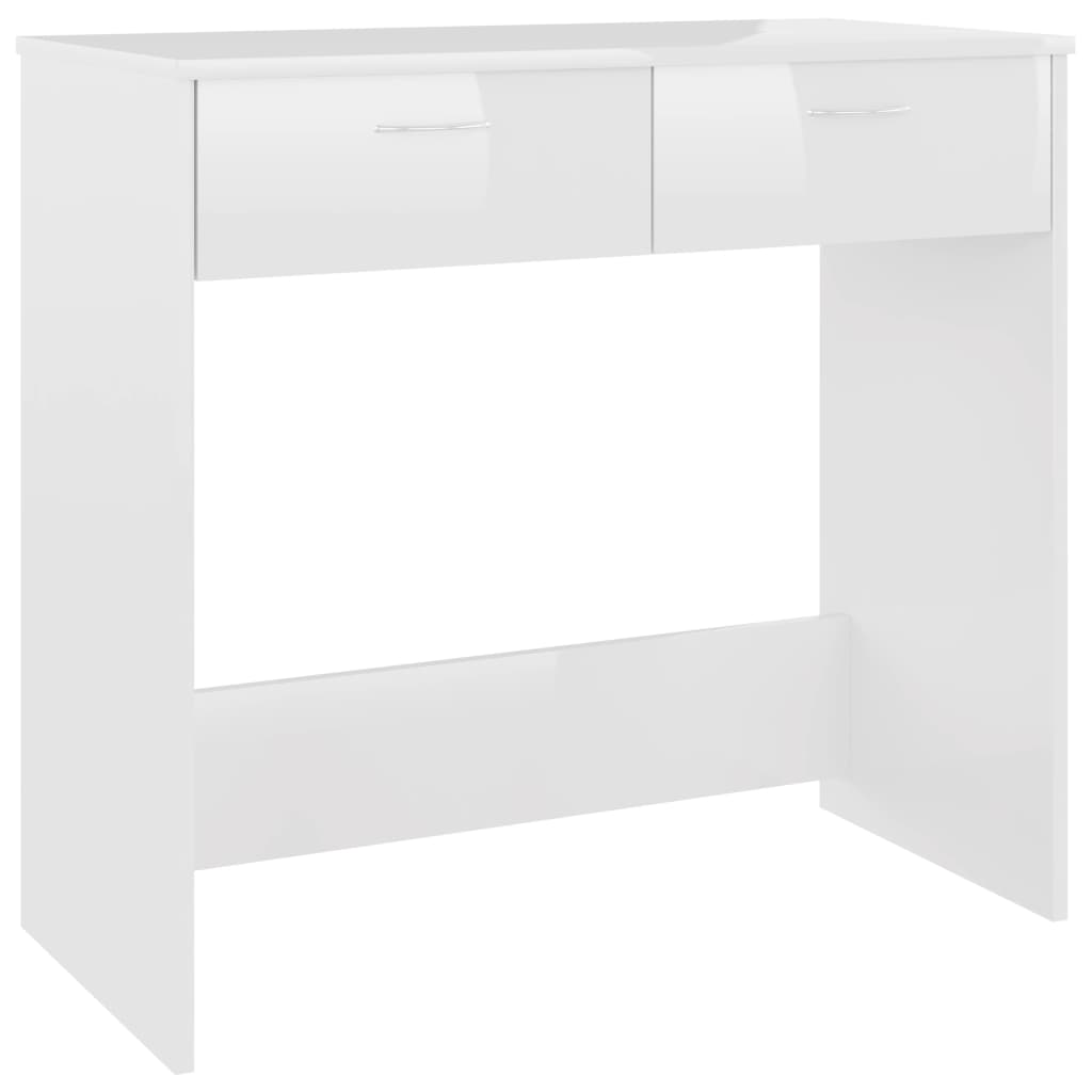 Desk 80x40x75 cm processed wood high-gloss white