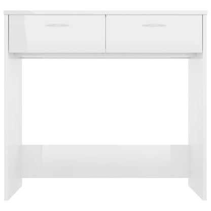 Desk 80x40x75 cm processed wood high-gloss white