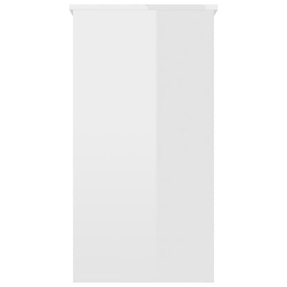 Desk 80x40x75 cm processed wood high-gloss white