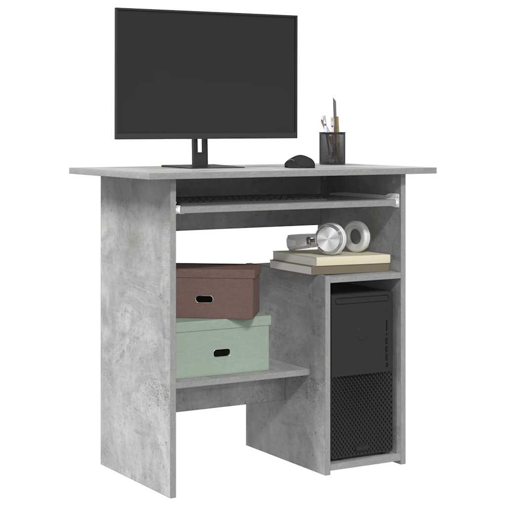 Desk 80x45x74 cm chipboard concrete gray