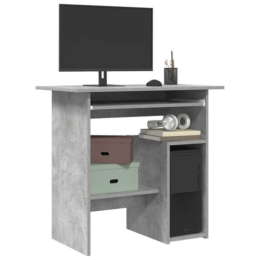 Desk 80x45x74 cm chipboard concrete gray