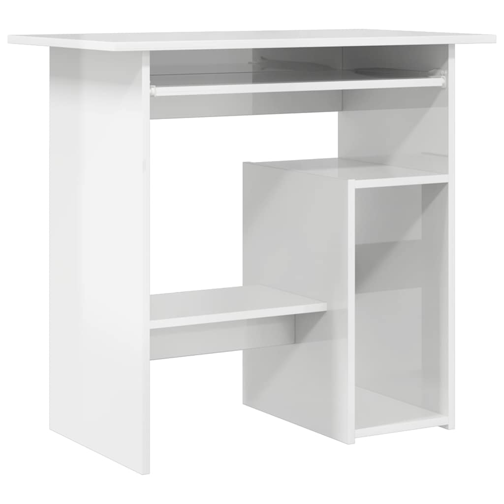Bureau 80x45x74 cm bewerkt hout hoogglans wit