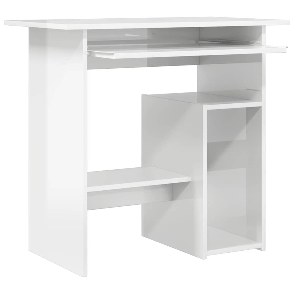 Bureau 80x45x74 cm bewerkt hout hoogglans wit