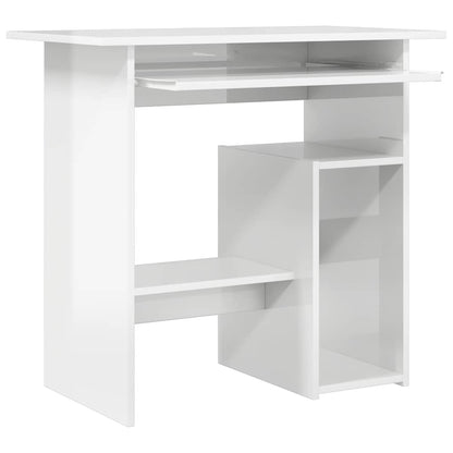 Bureau 80x45x74 cm bewerkt hout hoogglans wit