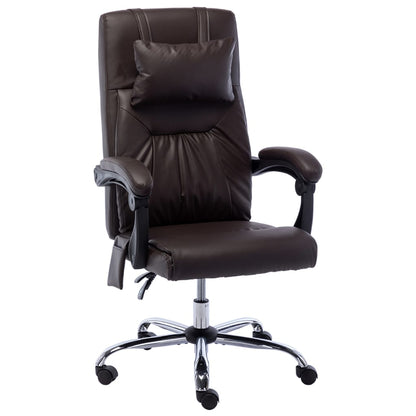 Massage office chair imitation leather brown
