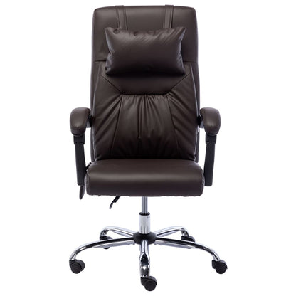 Massage office chair imitation leather brown