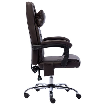 Massage office chair imitation leather brown
