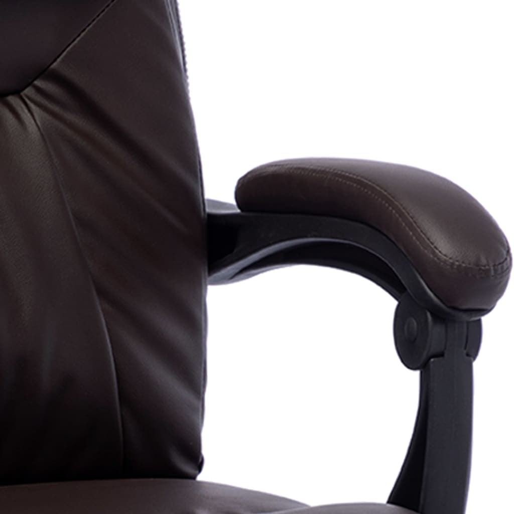 Massage office chair imitation leather brown