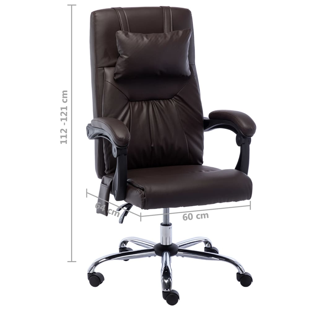 Massage office chair imitation leather brown