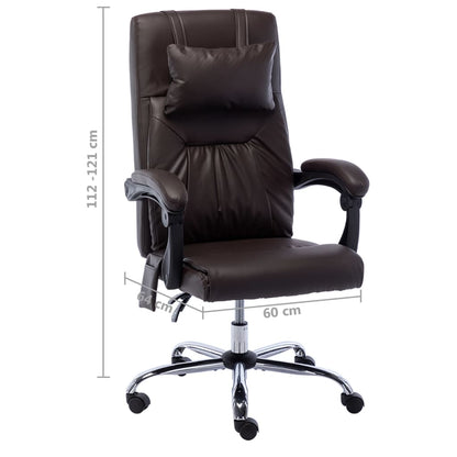 Massage office chair imitation leather brown